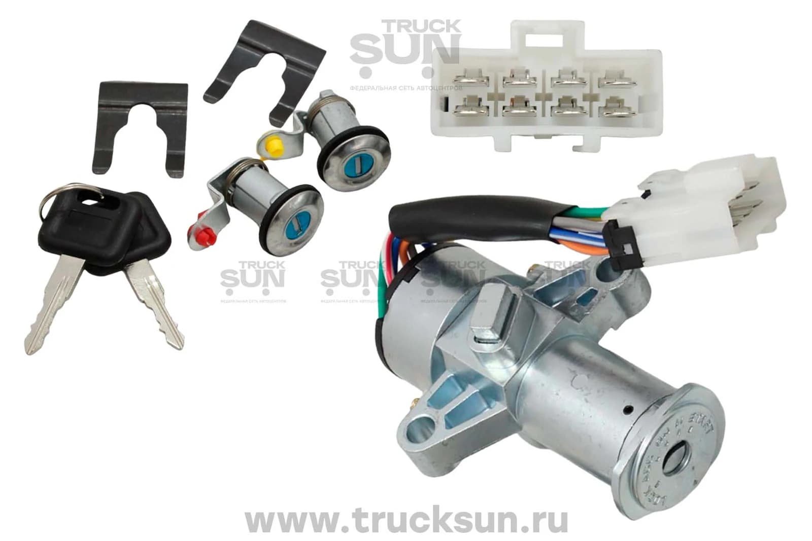 Замок зажигания в комплекте с ключами и личинками дверей ISUZU CYZ51, изображение 1 из 2