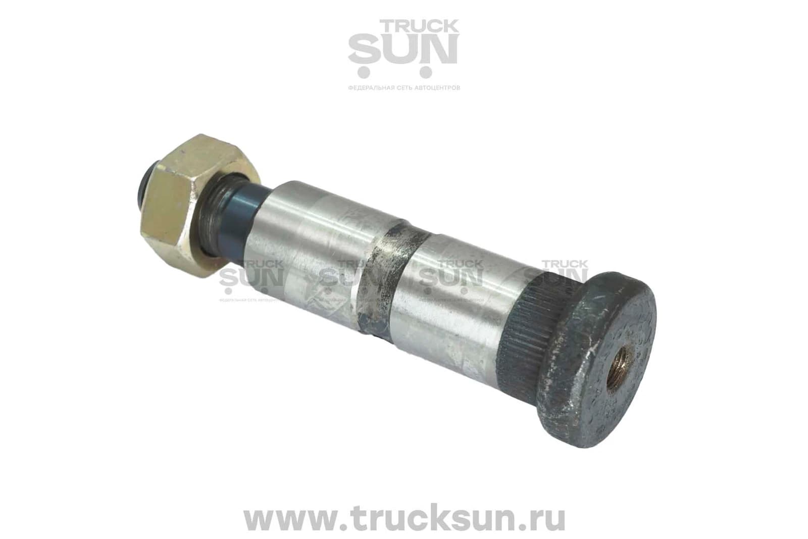 Палец рессоры RR RR конец низ HD65/78/MMC FUSO CANTER RUS FE4/FE5 D=28, Lобщ=128. С резьбой, со шляп.