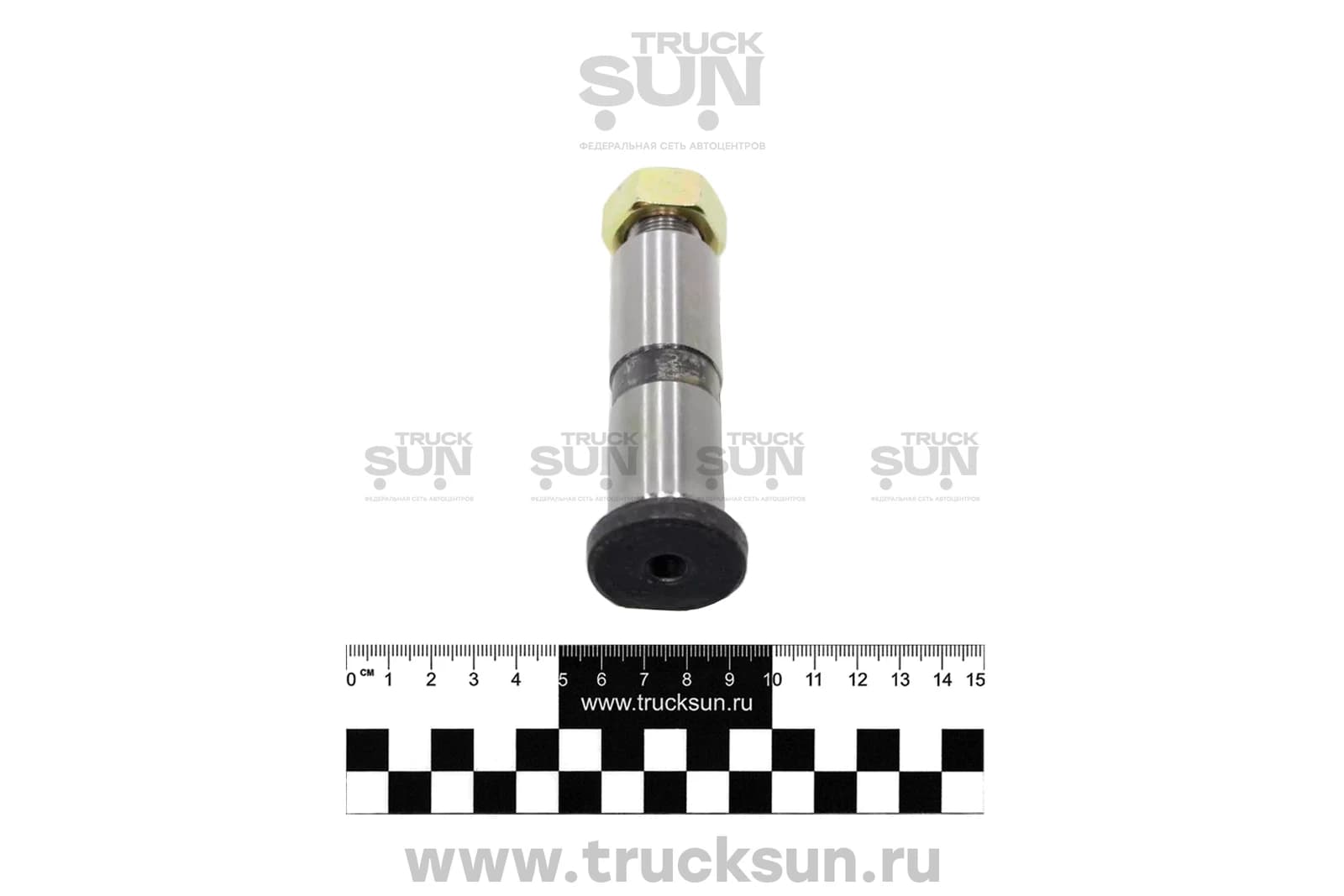Палец рессоры FR RR конец HD120 4шт D=28, Lобщ=128. С резьбой, со шляп., изображение 3 из 3